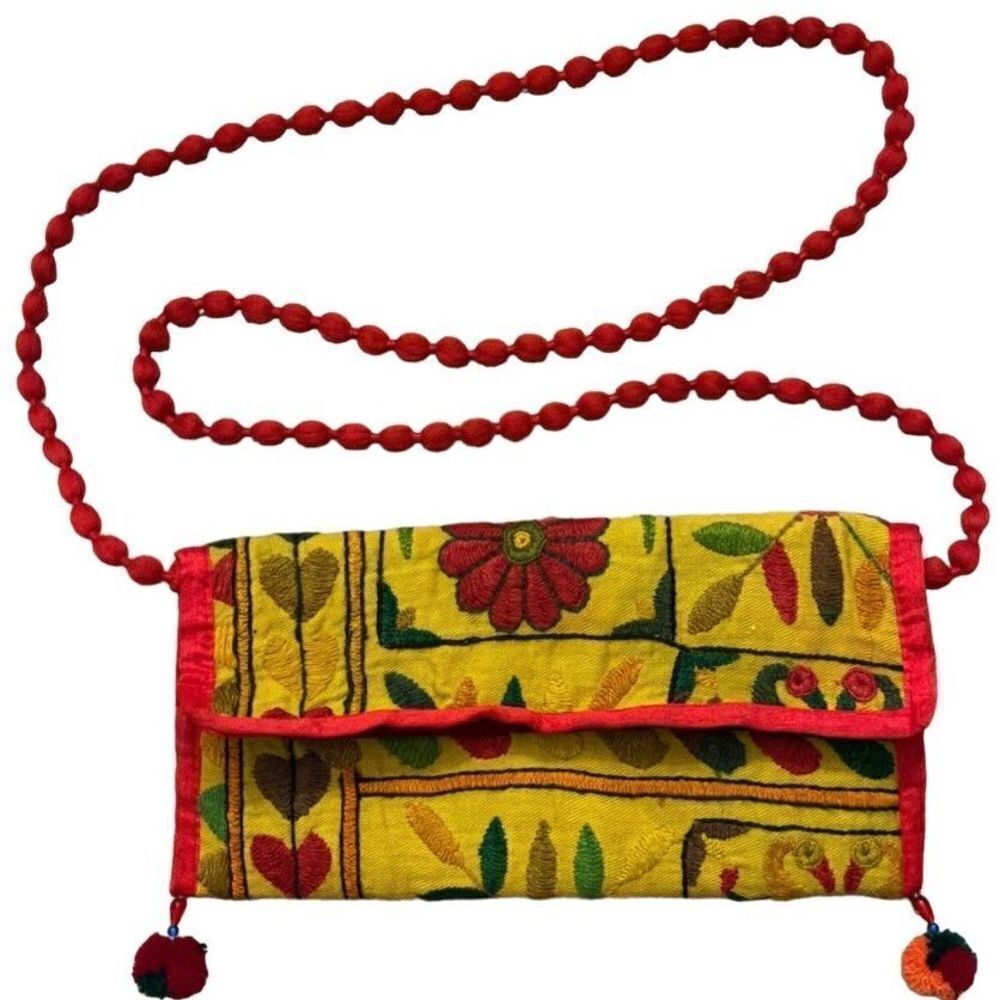 Embroidered Indian Crossbody Sling Purse